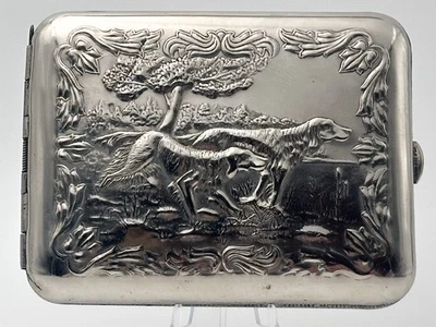 Caja de cigarrillos perros de caza de colección caja de metal para fumar Tobacciana MOSSHTAMP URSS. Foto 1 de 4