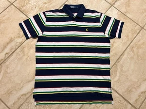 Polo Ralph Lauren XL a righe colorate manica corta polo maglia cotone - Foto 1 di 6