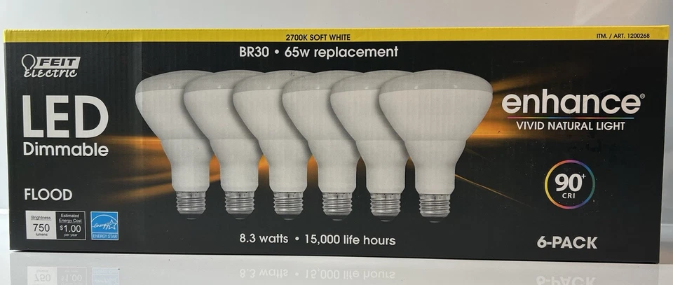 Feit Electric Dimmable LED BR30 Bulbs (6-Pack)