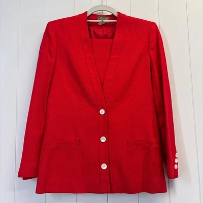 Traje Falda Eléctrica Carrera Clásica Vintage Saville Para Mujer 2 piezas Talla 4 Rojo Corpcore Foto 1 de 4