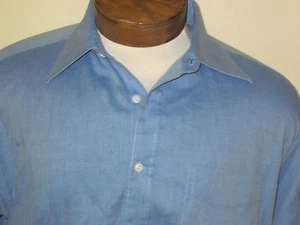 CHAPS RALPH LAUREN BLUE DRESS SHIRT 15-1/2 32/33 long sleeve cotton pocket - Picture 1 of 7