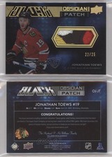 2021-22 SPx UD Black Obsidian Jersey Gold Patch /25 Jonathan Toews #OJ-JT Patch