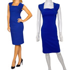 Bettie Page By Tatyana Ella Dress In Royal Blue Fitted Knee Length 50S Pinup