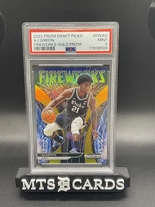 AJ Griffin 2022 Panini Prizm Draft Picks Fireworks Gold #01/10 PSA 9 - Picture 1 of 2