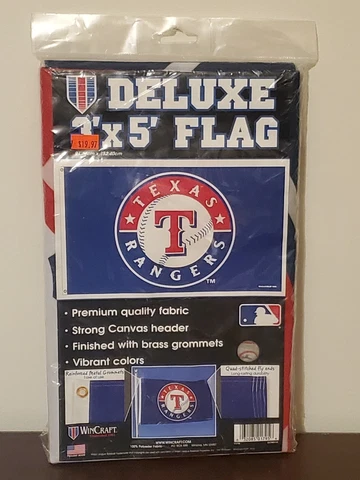 Texas Rangers Deluxe 3 ft x 5 ft Flag - MLB Baseball Team Wincraft - Made in USA Cover