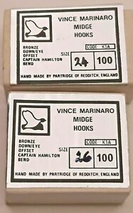 PARTRIDGE K1A VINCE MARINARO MIDGE FLY TYING HOOK SIZE 24 and 26 English Hooks