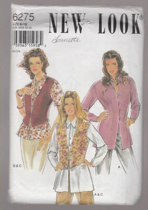 NEW LOOK pattern 6275 blouse jacket vest SZ 6 8 10 12 14 16 uncut unused - Picture 1 of 2