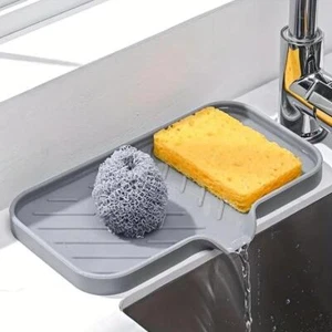 Silicone Faucet Sink Pad Drip Catcher Tray Kitchen Drain Splash Guard Slip Mat - Picture 1 of 18