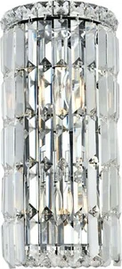 Wall Sconce Light Fixture Chrome and Crystal Bathroom or Dining Room Foyer - Picture 1 of 2