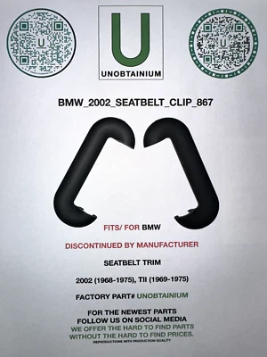 ПОДХОДИТ/ДЛЯ BMW 2002 (1968-1975) ОТДЕЛКА РЕМНЯ БЕЗОПАСНОСТИ - Изображение 1 из 3