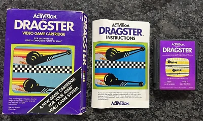 Dragster (Atari 2600) Activision Game, Box & Manual TESTED Purple Box - Image 1 of 4