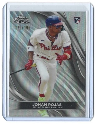 2024 Topps Chrome Black Johan Rojas RC Refractor /199 Philadelphia Phillies - Image 1 of 2
