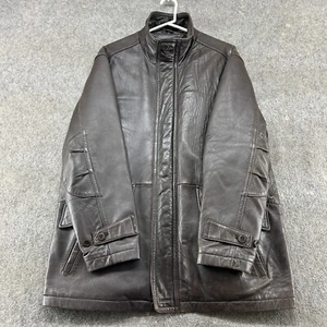 Daniel Cremieux Coat Mens L Brown Genuine Lamb Skin Flannel Lined Overcoat Chore - Picture 1 of 15