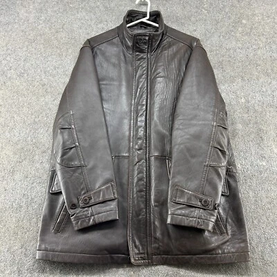 Daniel Cremieux Coat Mens L Brown Genuine Lamb Skin Flannel Lined Overcoat Chore - Image 1 of 4