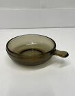 Vintage Glass Bake Soup Chili French Onion Brown With Handle Textured Brown