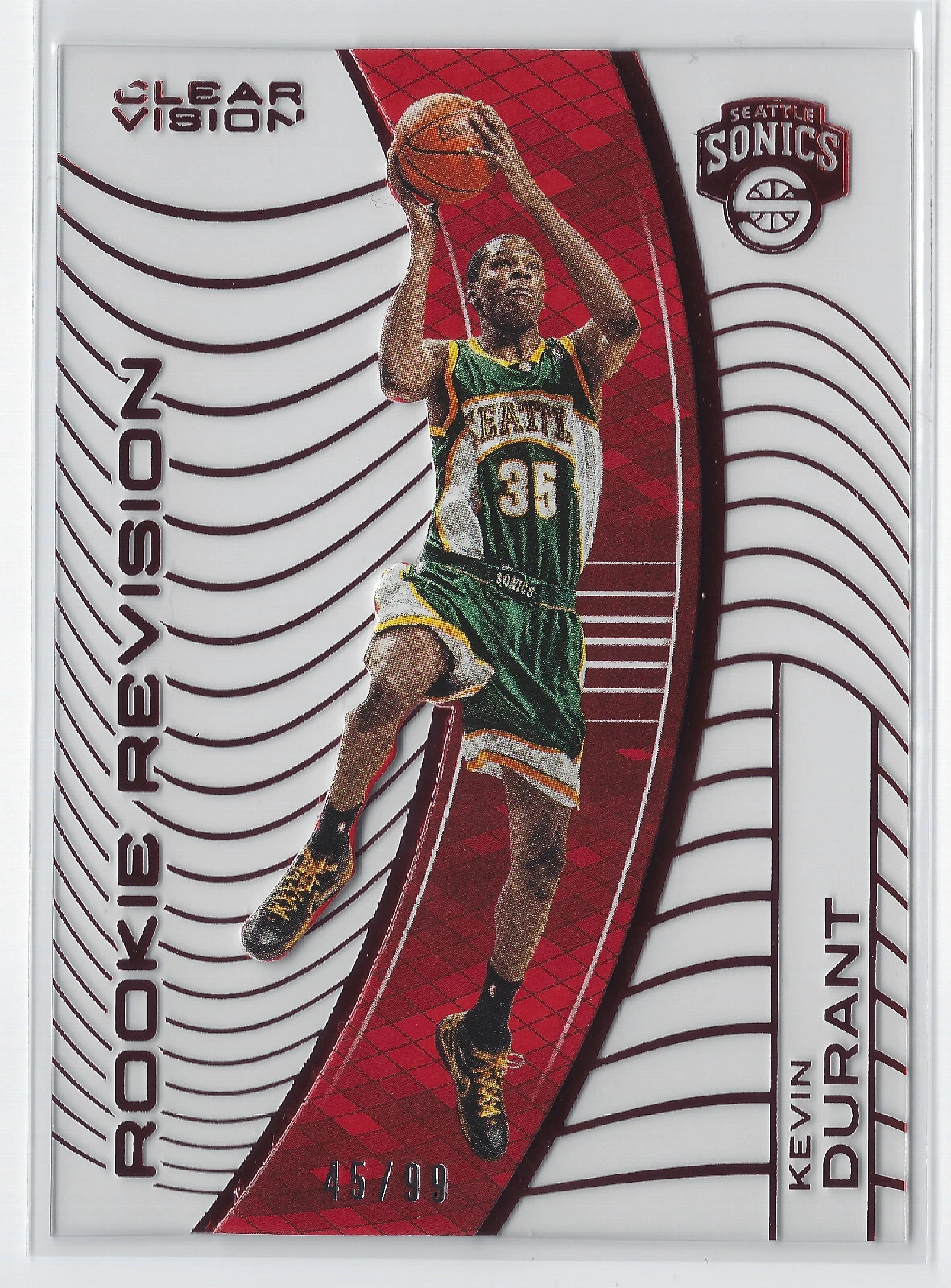 2015/16 CLEAR VISION KEVIN DURANT ROOKIE REVISION RED PARALLEL RARE SP #/99 !