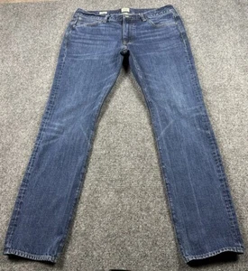 J Crew 484 Mens Slim Hips Jean’s Sz 35X32  Blue Zipper Below Waist Whisker Denim - Picture 1 of 13