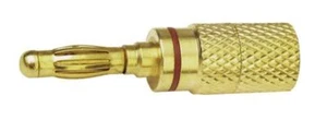 4 mm High Quality Gold Plated Banana Plug Wth Coded Band Red - Imagen 1 de 2