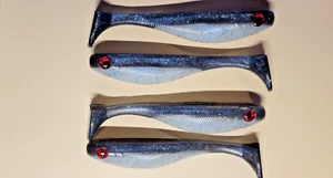 5" Swimbait, Blkblu hilite MM, 4er Pack, Dee's Baits - Bild 1 von 2