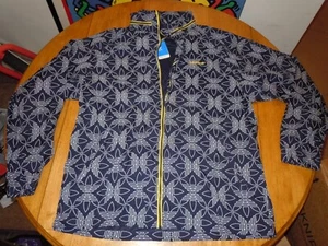 ADIDAS WINDBREAKER TREFOIL RPT BLUE YELLOW VINTAGE NWT MENS XL HOODED - Picture 1 of 8