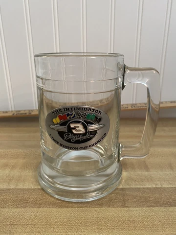 DALE EARNHARDT #3 THE INTIMIDATOR Glass Beer Mug 7x Winston Cup Champion Vintage Cover