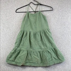Gap Kids Dress Size 8 (M) Olive Green Fully Lined Boho Summer Cotton Party Gauze - Picture 1 of 9