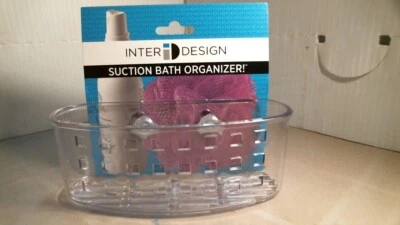 InterDesign 23600 Suction Bath Organizer, Clear, FREE SHIPPING - Image 1 of 2