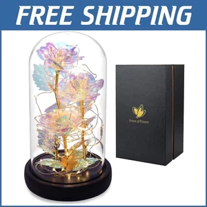 Colorful Galaxy Flowers Rose in Dome - Romantic Gifts for Women & Girlfriends - Picture 1 of 11