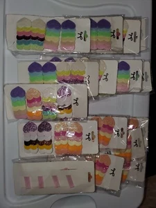 NIB Large Lot of 16 4 packs Felt Glitter Heart Hair Clips for Girls - Picture 1 of 6