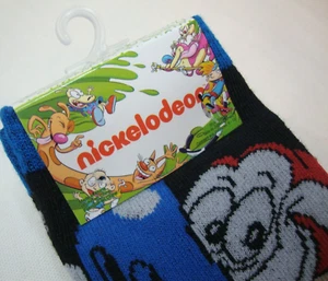 90s Cartoon Socks Ren & Stimpy Crew Length 2-Pair Set Nickelodeon Loot Crate - Picture 1 of 4