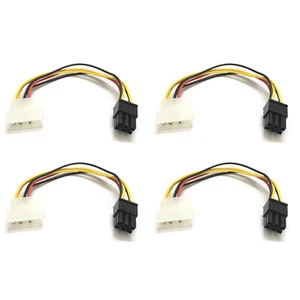 4Pack 4-Pin Molex to 6-Pin PCI-Express Video Card Power Converter Adapter Cable - Picture 1 of 9