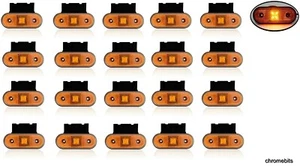 20x LED Orange Amber Side Marker Board Lights With Brackets High Quality 12V 24V - Imagen 1 de 7