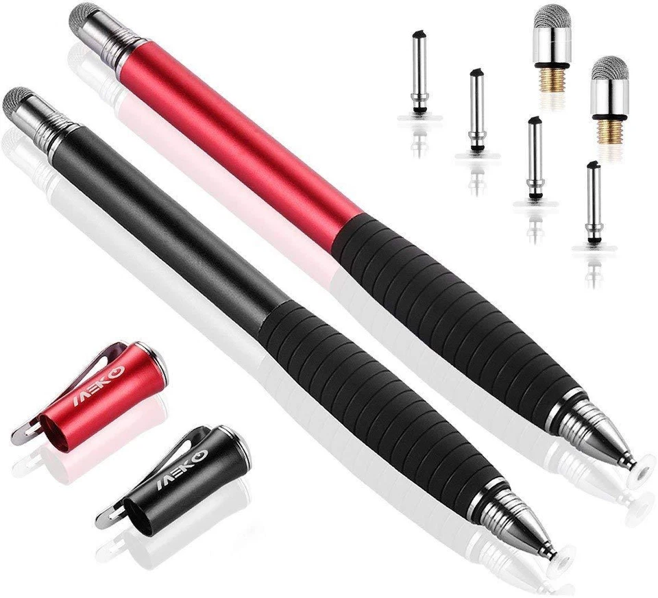 (2 in 1) Precision Dual Tip Stylus for iPad iOS Android - Red - Image 1 of 1