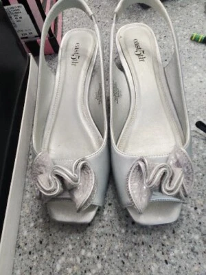 East 5th Silver Rose Mujer Vestido Puntera Abierta Zapatos Talla 6.5 M B RT$45 Foto 1 de 4