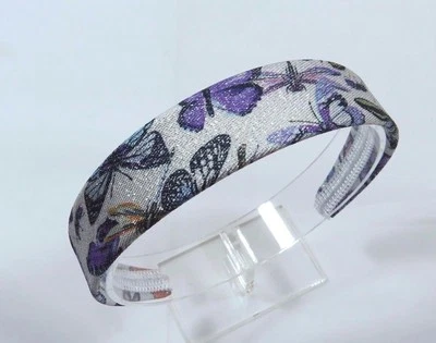 Sparkly Butterfly Dragonfly 1 1/4 inch wide smooth Women's Headband colorful E - Image 1 of 2