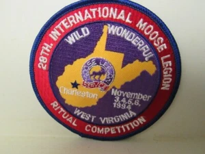 Vtg. 1994 28th International Moose Legion Ritual Competition West Virginia Patch - Picture 1 of 6