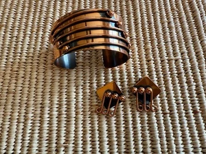 PULSERA Y PENDIENTES RENAIR MID CENTURY PULSERA COBRE AÑOS 50 MCM - Imagen 1 de 6