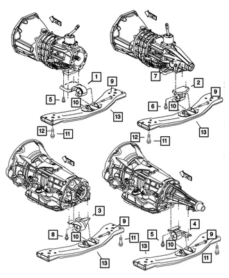 Genuine Mopar Transmission Support Bracket And Insulator 52002334AB - Image 1 of 3