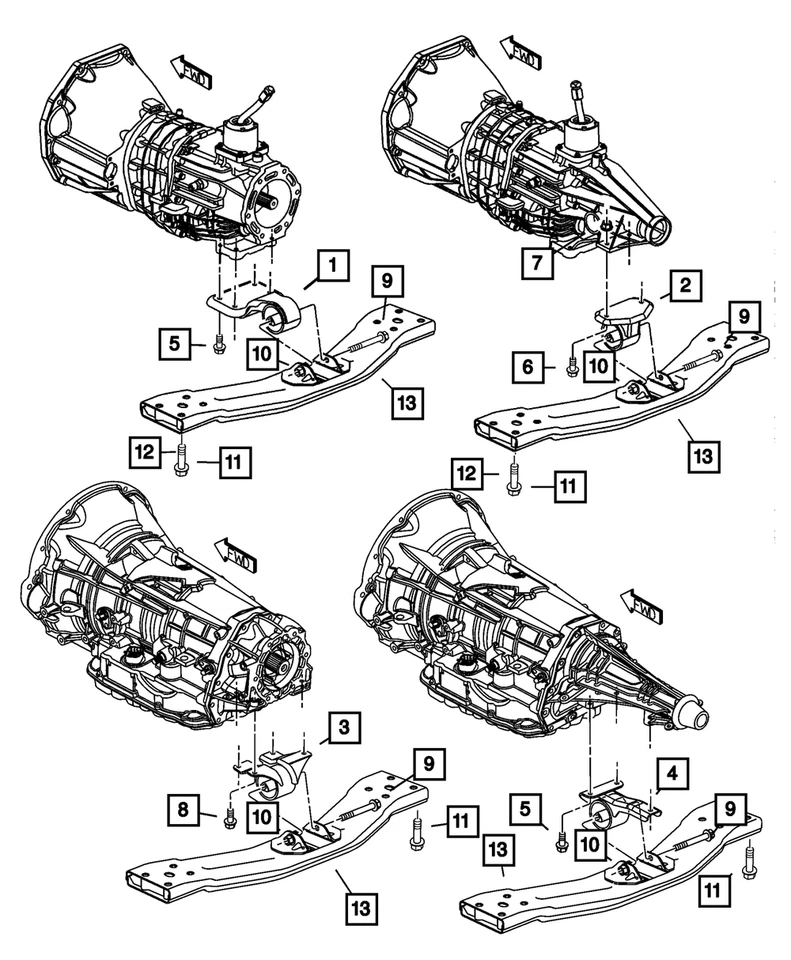 Genuine Mopar Transmission Support Bracket And Insulator 52002334AB - Image 1 of 3