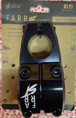 Farr-ST Top Load BMX Stem - 1 1/8" - 50mm 31.8mm H/bar Clamp 6061 Alloy Black - Image 1 of 4