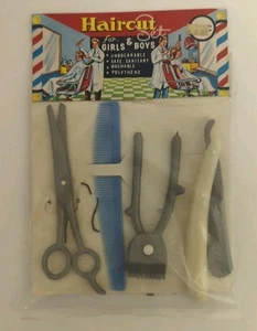 vtg Haircut Toy Set for Boys & Girls (4) piece plastic dime store Hong Kong MINT - Picture 1 of 6