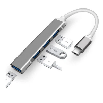 Reliable USB C Hub Converter with 4 USB3 0 2 0 Ports for High Speed Charging - Image 1 of 4