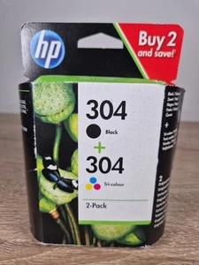 HP 304 2 Pack Tri-colour Black Original Ink Cartridge 3JB05AE EXPIRED June 2021 - Picture 1 of 3
