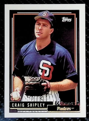 Craig Shipley - 1992 Topps #308 Gold Winners RC - San Diego Padres - Image 1 of 2