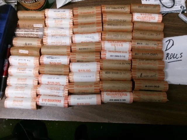 * COMPLETE - ALL  50 "D" MINT ROLLS - STATE QUARTERS -1999-2008 -- UNC - NICE ** - Image 1 of 1