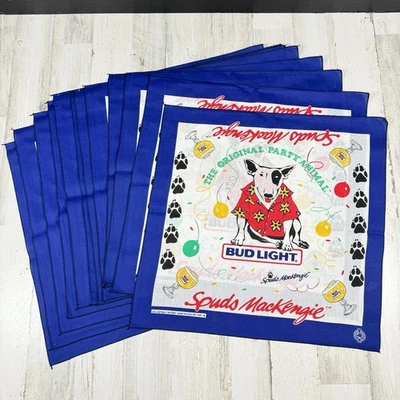 VTG 1980s Spuds Mackenzie Bud Light Bandana 21.5" Beer - Lot of 12 - Image 1 of 4