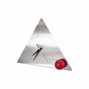 Modern Minimalist Metal Triangle Desk Clock – Silent Quartz Bauhaus Style Decor - Picture 1 of 6