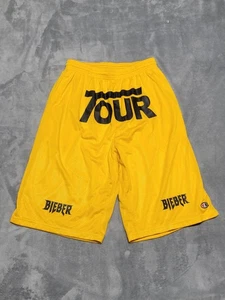 Justin Bieber Champion Purpose Tour gelb/schwarz Shorts Herren Gr. Large RAR  - Bild 1 von 5