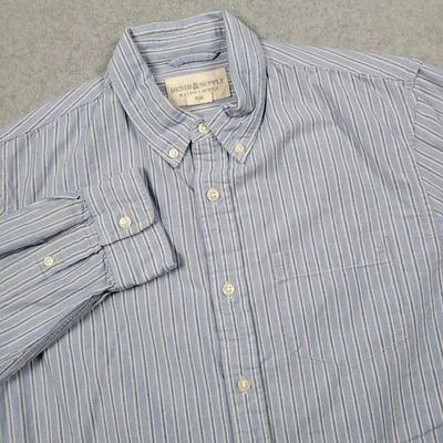 Camisa Denim & Supply Ralph Lauren Hombre Mediana Azul Rayas Manga Larga Informal Foto 1 de 4