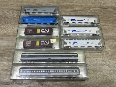 Model Power N Scale 55’ Cylindrical Hopper Refrigerator Coach Car Lot Of 9 - Image 1 of 4
